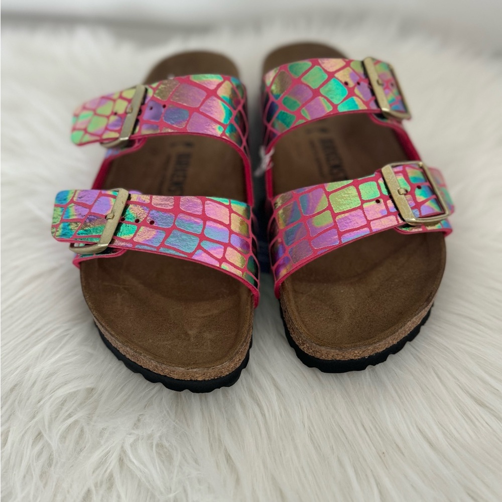 New Birkenstock Arizona Gator Raspberry - Picture 3 of 7